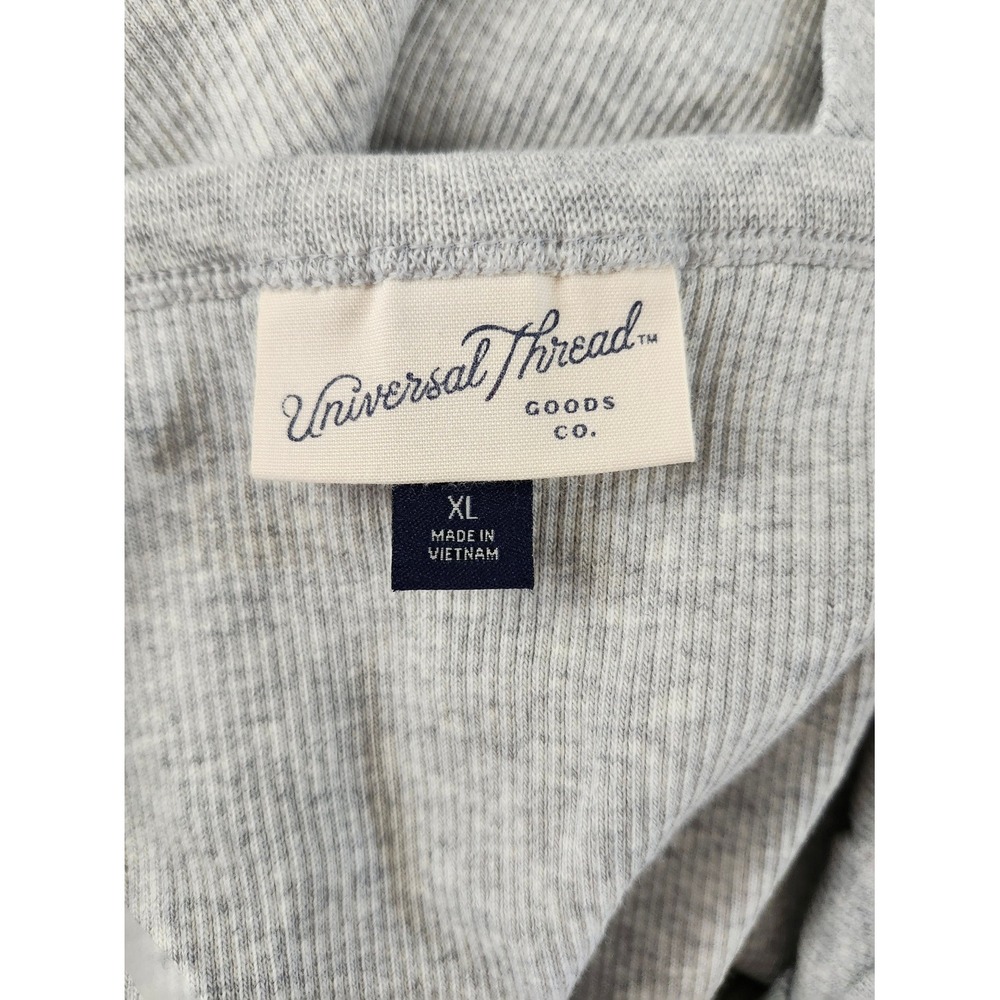 Universal Thread Gray Scoop Neck Short Sleeve Ribbed Top - Picture 5 of 6